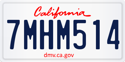 CA license plate 7MHM514