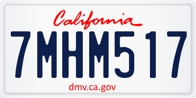 CA license plate 7MHM517