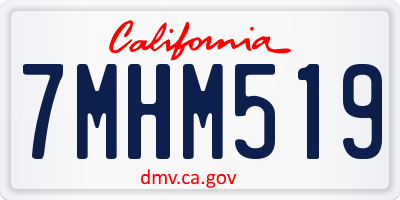 CA license plate 7MHM519
