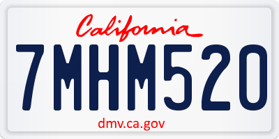 CA license plate 7MHM520