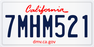 CA license plate 7MHM521