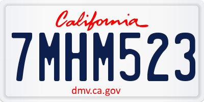 CA license plate 7MHM523