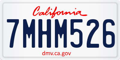 CA license plate 7MHM526