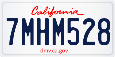 CA license plate 7MHM528