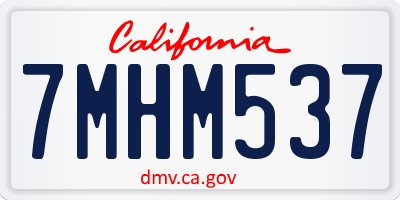 CA license plate 7MHM537