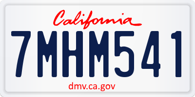 CA license plate 7MHM541