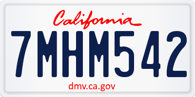CA license plate 7MHM542