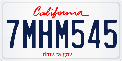 CA license plate 7MHM545