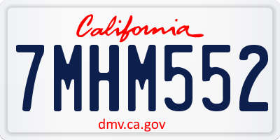 CA license plate 7MHM552