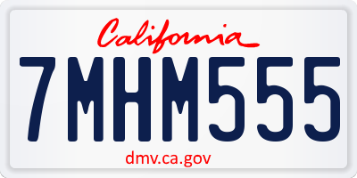 CA license plate 7MHM555