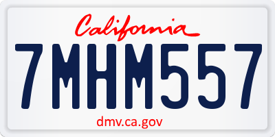 CA license plate 7MHM557