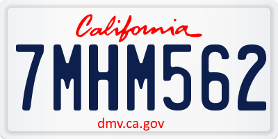 CA license plate 7MHM562