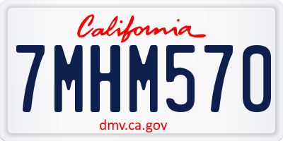 CA license plate 7MHM570