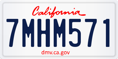 CA license plate 7MHM571