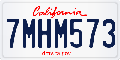 CA license plate 7MHM573