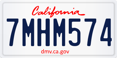 CA license plate 7MHM574