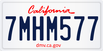 CA license plate 7MHM577