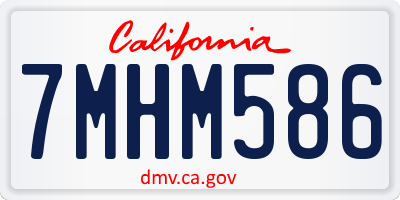 CA license plate 7MHM586