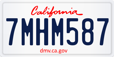CA license plate 7MHM587
