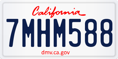 CA license plate 7MHM588