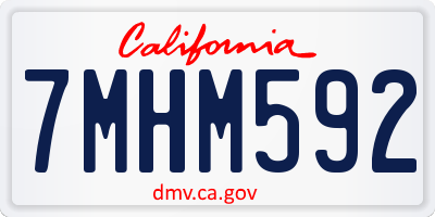 CA license plate 7MHM592