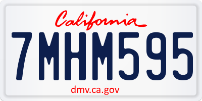 CA license plate 7MHM595