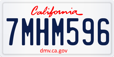 CA license plate 7MHM596
