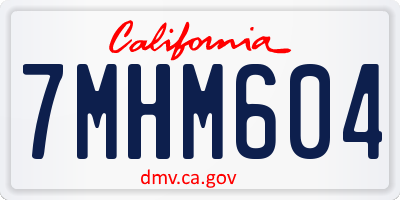 CA license plate 7MHM604