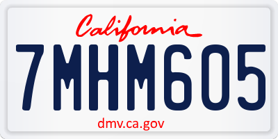 CA license plate 7MHM605