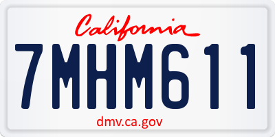 CA license plate 7MHM611