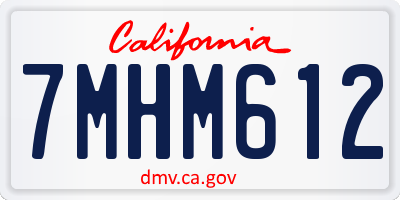 CA license plate 7MHM612
