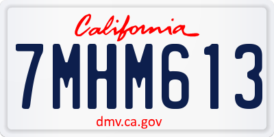 CA license plate 7MHM613