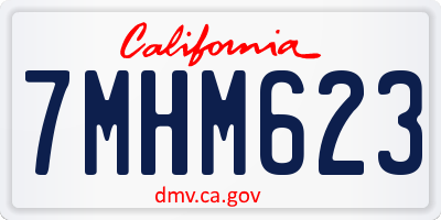 CA license plate 7MHM623