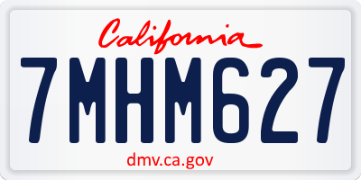 CA license plate 7MHM627