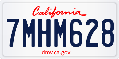 CA license plate 7MHM628