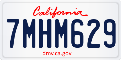 CA license plate 7MHM629