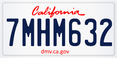 CA license plate 7MHM632