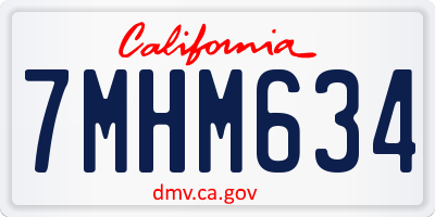 CA license plate 7MHM634