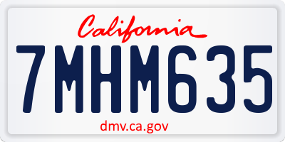 CA license plate 7MHM635