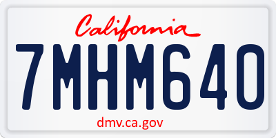 CA license plate 7MHM640