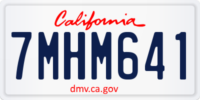 CA license plate 7MHM641