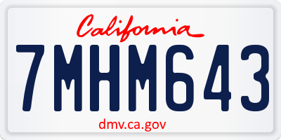 CA license plate 7MHM643
