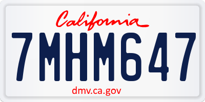 CA license plate 7MHM647