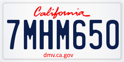 CA license plate 7MHM650