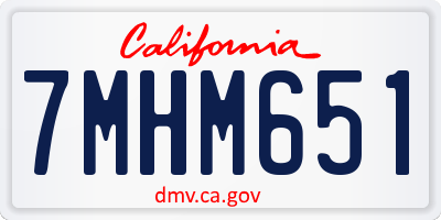 CA license plate 7MHM651