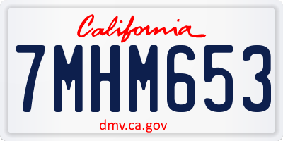 CA license plate 7MHM653