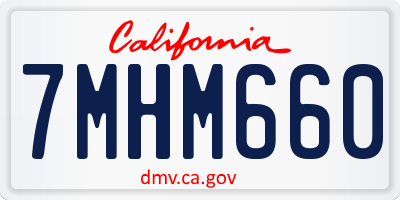 CA license plate 7MHM660