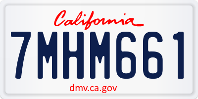 CA license plate 7MHM661