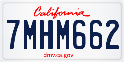 CA license plate 7MHM662