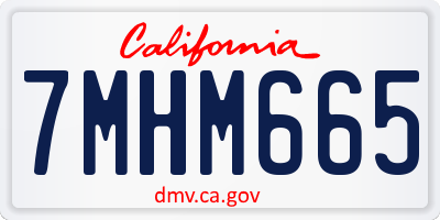 CA license plate 7MHM665